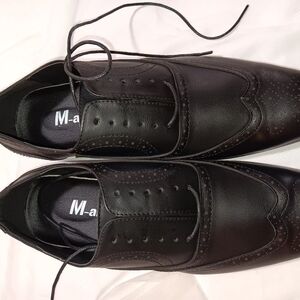 MENS ALL BLACK SHOES CASTELLEONE M-AXIUM FAUX LEATHER NEW